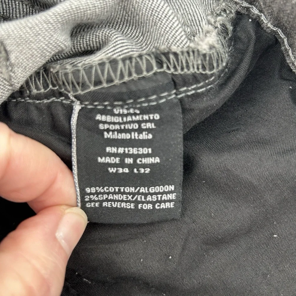 V 1969 Italia Jeans 34x32 Black ‎ Moto Biker Abbigliamento Sportivo SRL Grudge